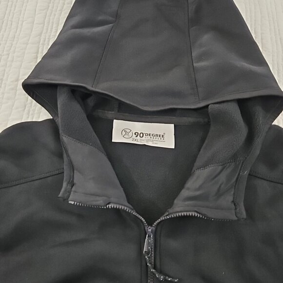 NEW 90 Degree by Reflex Full Zip Hoodie Men's 2XL Black NWT Zip Pockets Luxe - Picture 7 of 15